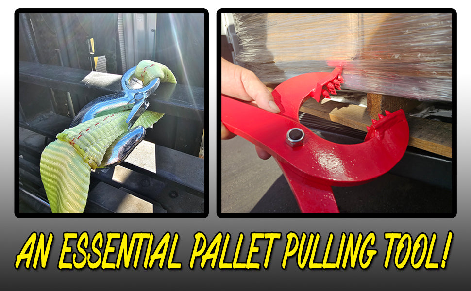 Voyager Tools Heavy Duty 2" X 20ft Tow Strap and 2000LB Truck Pallet Puller Clamp Kit Nylon Webbing