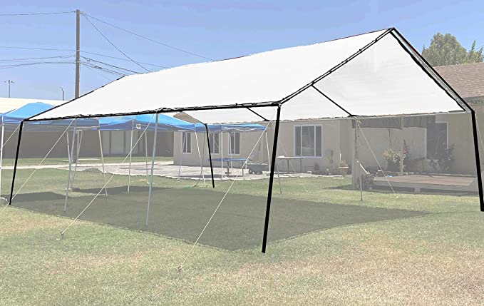 tent covers for patio DAY STAR SHADES White Mesh Tarp Cover Patio Canopy Shade