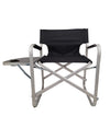 Voyager Tools Short Wide Body Chair Folding Light Weight Aluminum Frame with Large Folding Tray and Removable Storage pouch Travel Chair