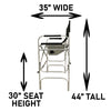 Voyager Tools Wide Body Tall Directors Chair Folding Light Weight Aluminum Frame with Extra-Large Folding Tray and Storage Pouch Tall Travel Chair