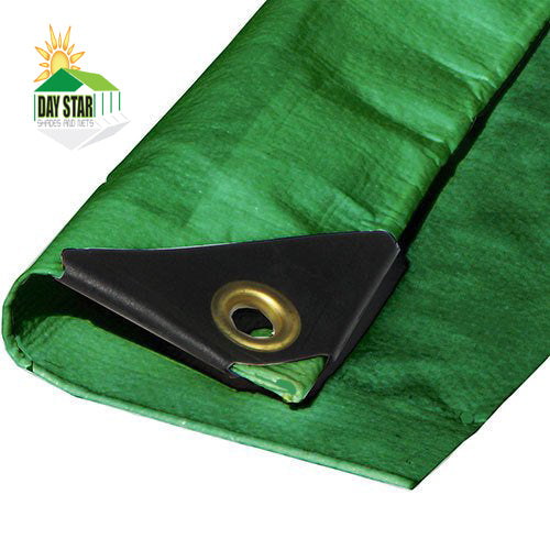 star tarp DAY STAR SHADES Extra Heavy Duty 12 mil GREEN Tarp 3 Ply Coated Reinforced Canopy 3 Layer 20x50