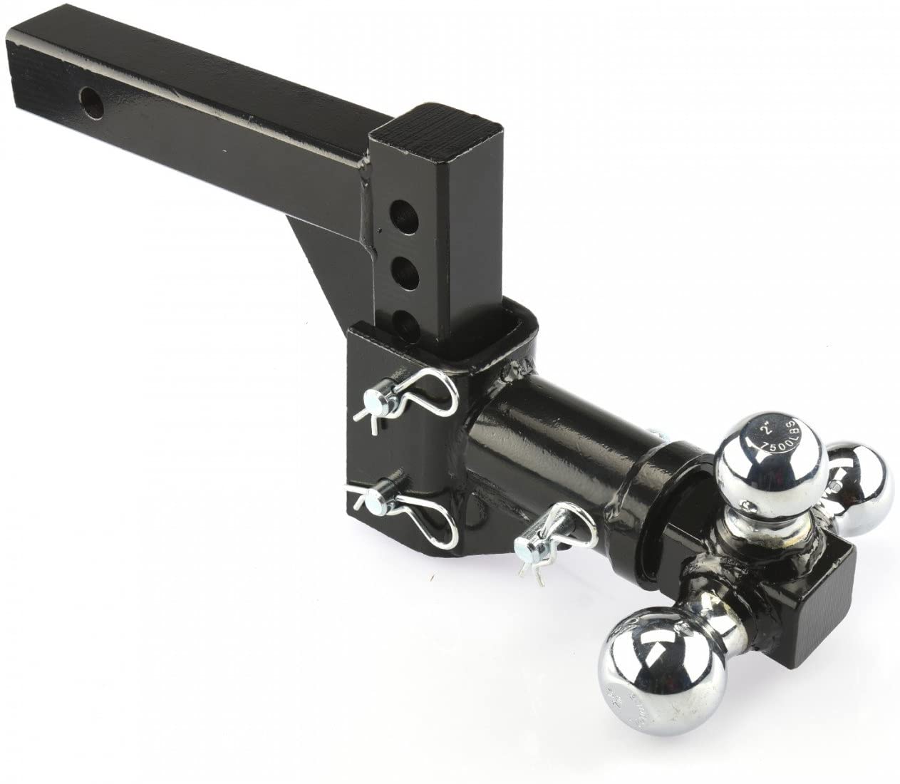 Voyager Tools Heavy Duty Triple Ball Tow Hitch Mount Drop Turn Steel Hitch 13"