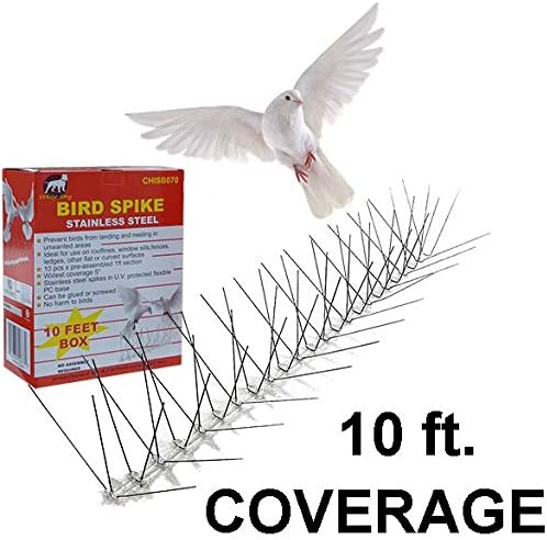 Voyager Tools Property Saving, Pest Detouring Bird Spikes. Come in 1ft Sections in This 10pc Set for Up to 10ft of Protection
