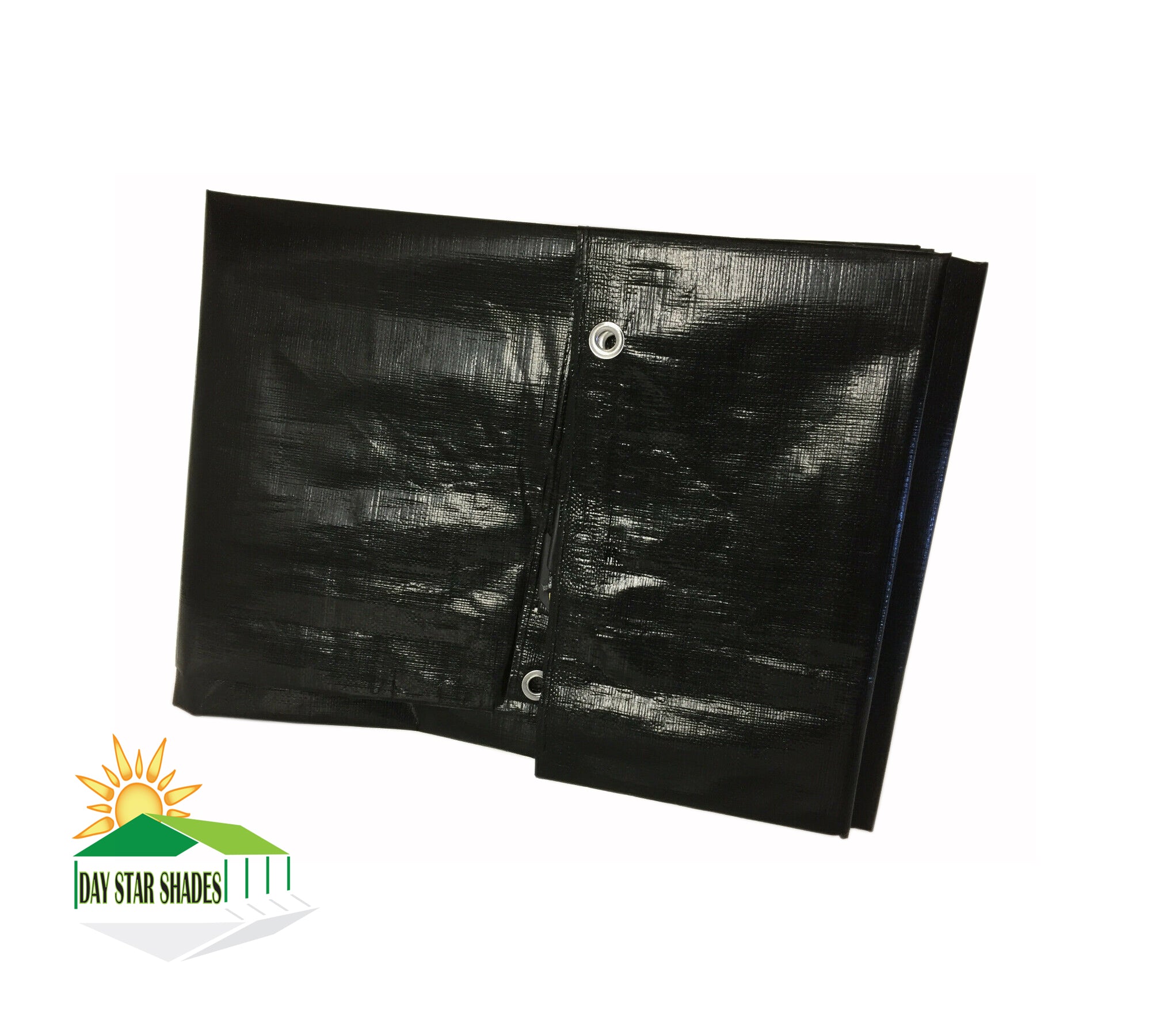 DAY STAR SHADES Extra Heavy Duty 14 MIL Black Tarp 3 Ply Coated Reinforced Canopy 3 Layer 6x8