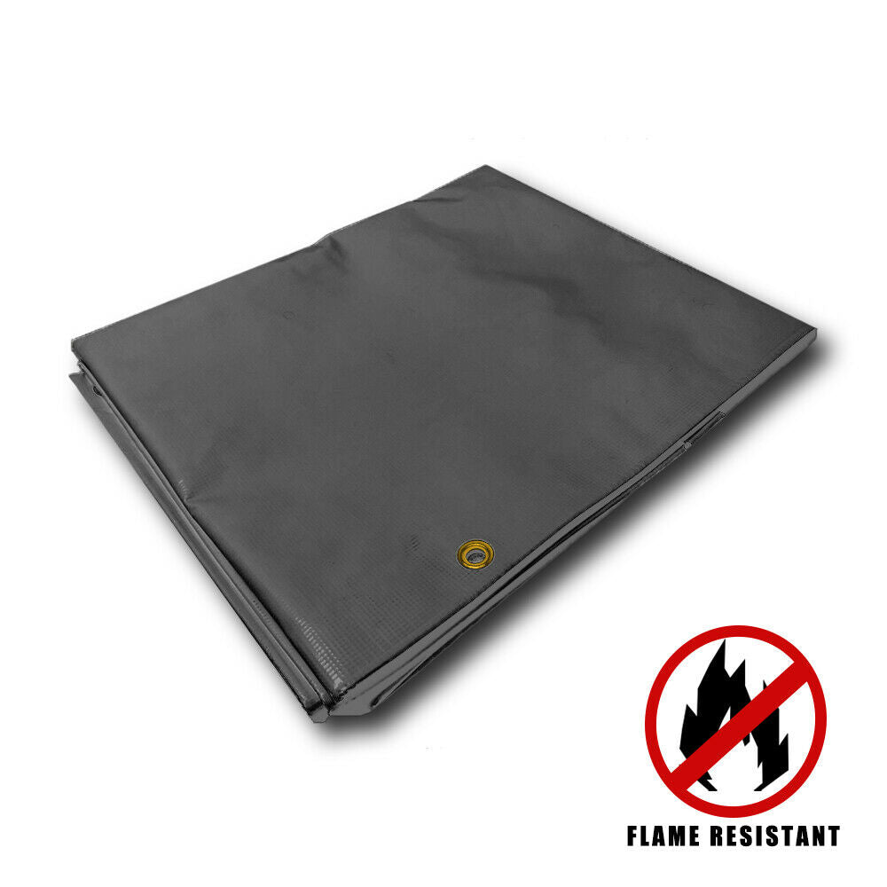 flame resistant tarp Certified Flame Retardant HD Silver Tarp Canopy 3ply Tarp Fire Retardant 12mil 6'x20'