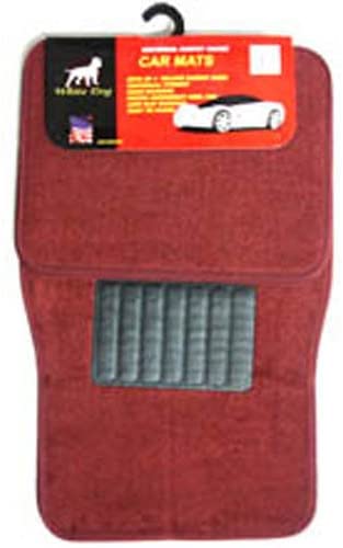 Voyager Tools 4PC Deluxe Carpet Mats Universal Fit Car Floor Mats (Red)