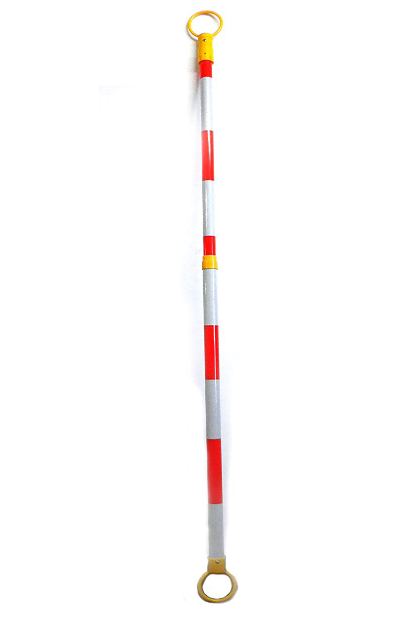 Retractable Cone Bar 2"OD x 52-80" Length Traffic Cone Barrier Bar Yellow/White